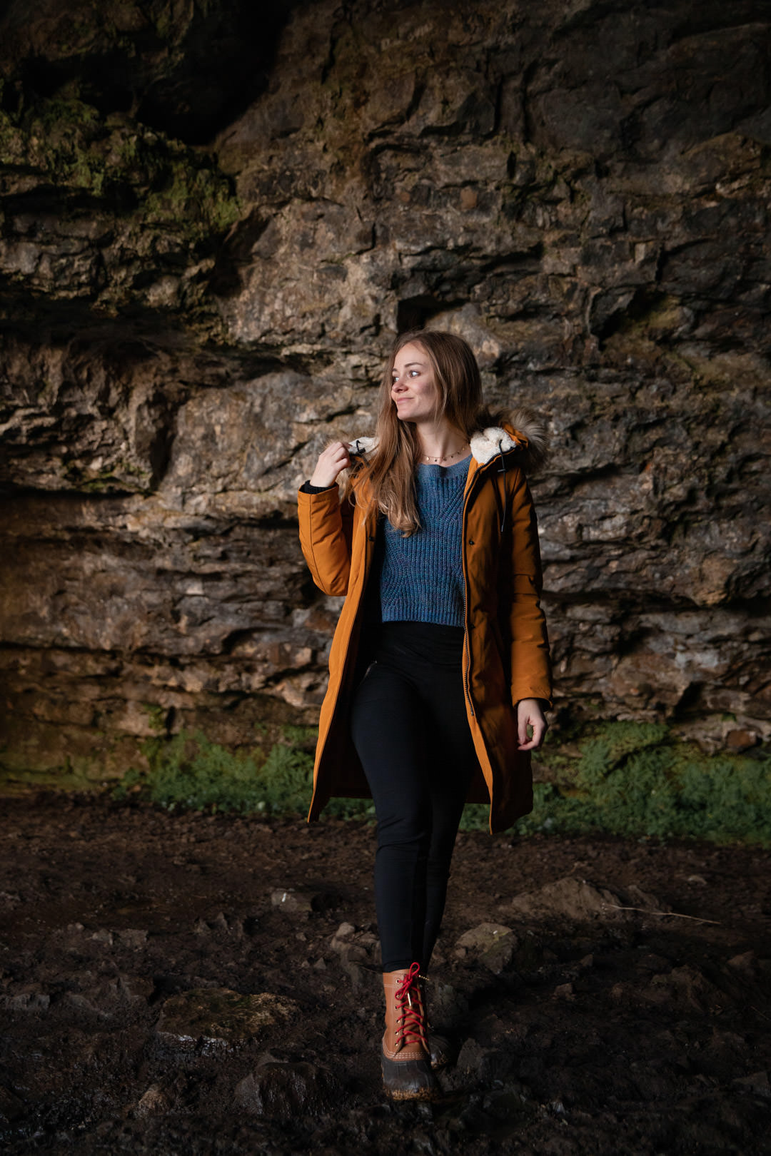 girl in cave in ireland