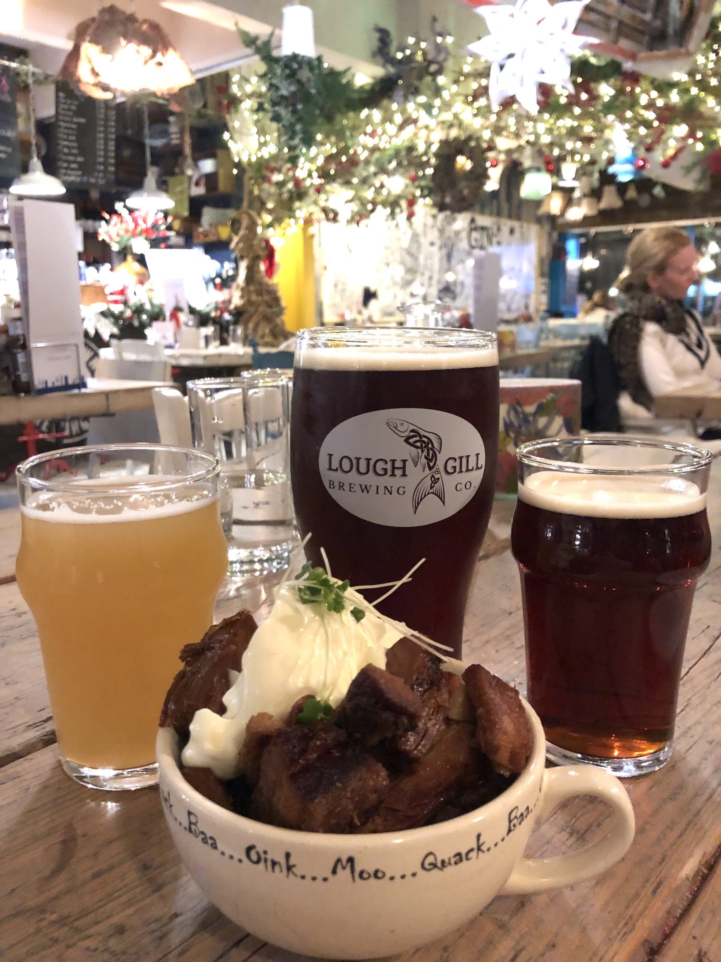 pork belly and beer in restaurant in sligo ireland