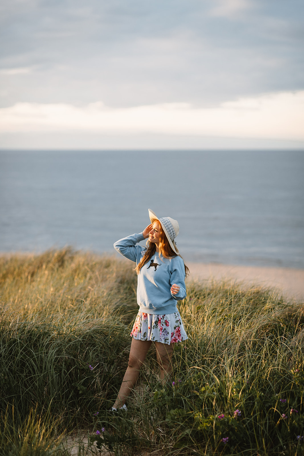 girl on beach dune